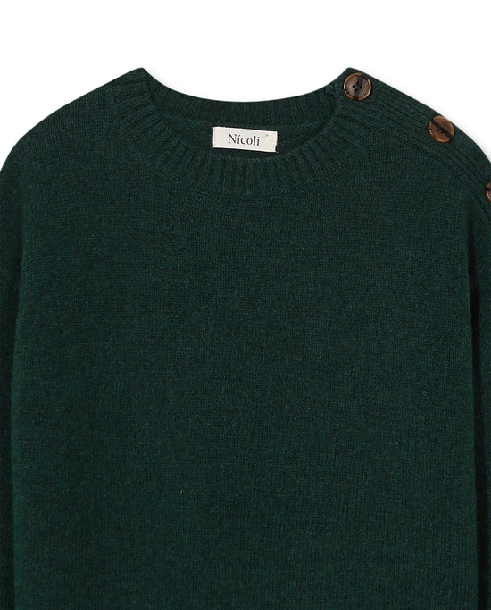 DARK GREEN BUTTONED JUMPER