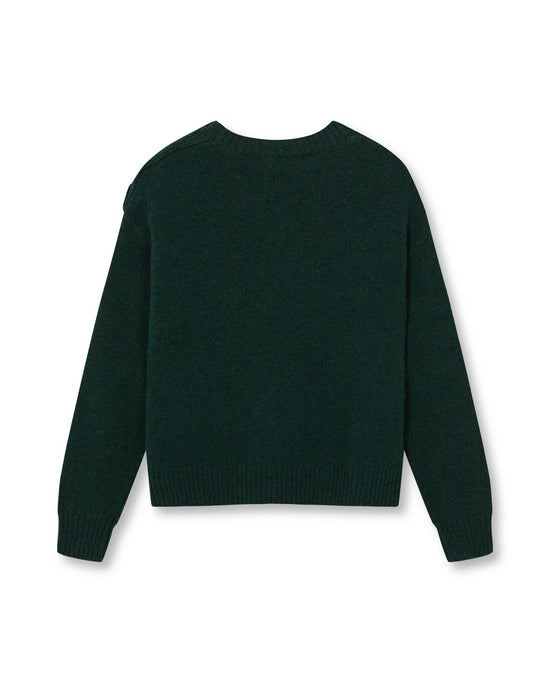 DARK GREEN BUTTONED JUMPER