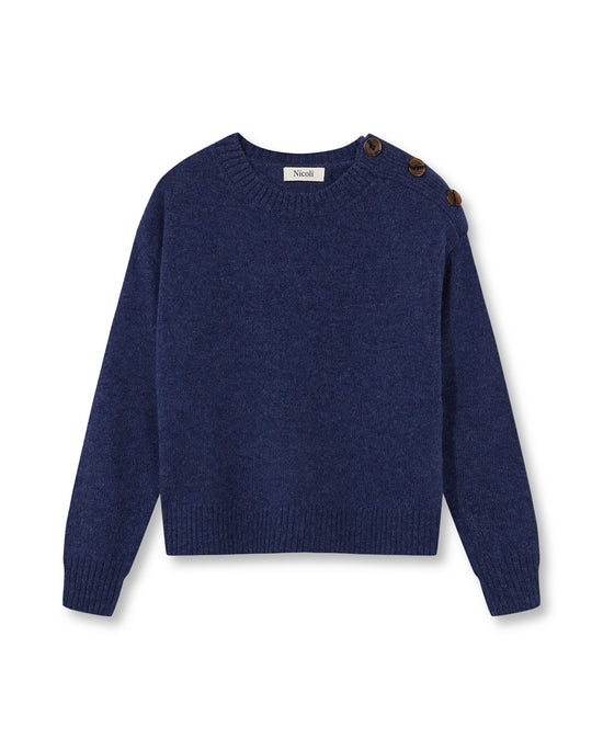 SPECKLED BLUE BUTTON-UP JERSEY
