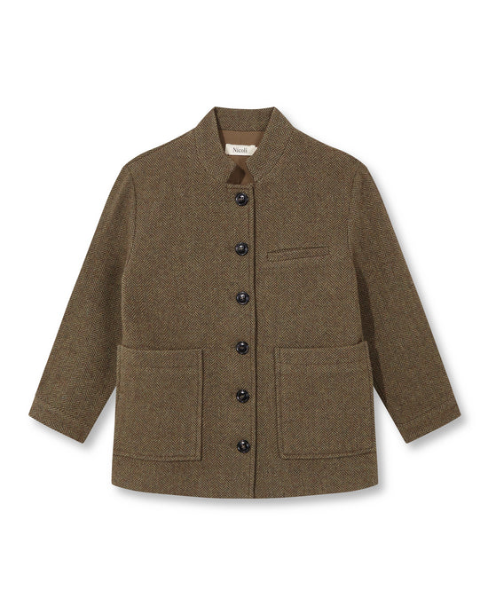 HERRINGBONE MAO JACKET