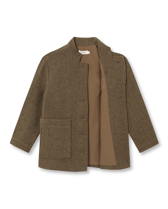 HERRINGBONE MAO JACKET