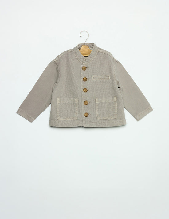 IRON GREY MANDARIN COLLAR JACKET