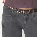 STUDDED RHOMBUS SLIM BELT