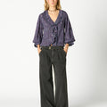 ANTHRACITE DENIM BUCKLE TROUSERS