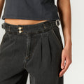 ANTHRACITE DENIM BUCKLE TROUSERS