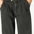 ANTHRACITE DENIM BUCKLE TROUSERS