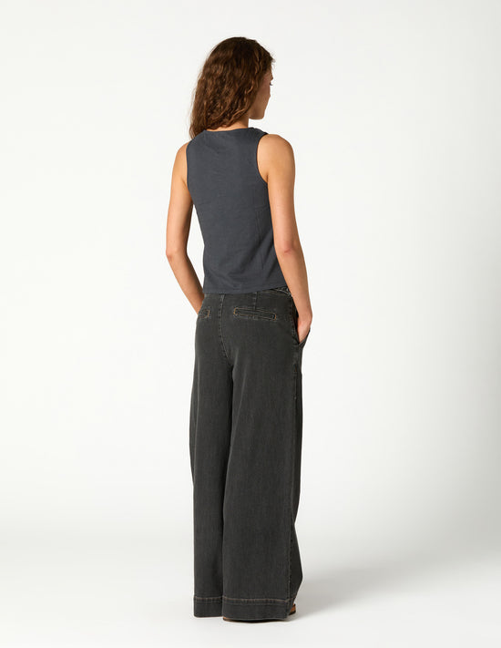 ANTHRACITE DENIM BUCKLE TROUSERS
