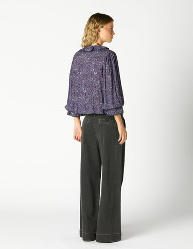ANTHRACITE DENIM BUCKLE TROUSERS