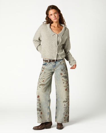 BLUE PRINT DENIM TROUSERS
