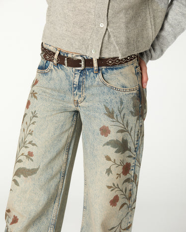 BLUE PRINT DENIM TROUSERS