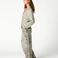 BLUE PRINT DENIM TROUSERS