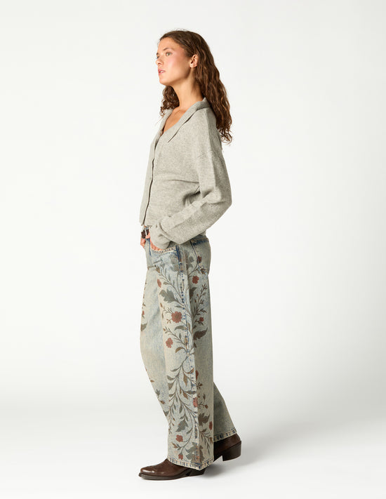 PANTALÓN DENIM AZUL PRINT