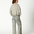 BLUE PRINT DENIM TROUSERS