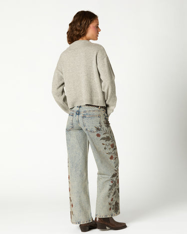 BLUE PRINT DENIM TROUSERS