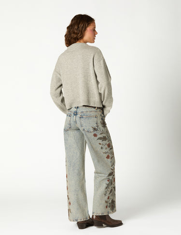 PANTALÓN DENIM AZUL PRINT