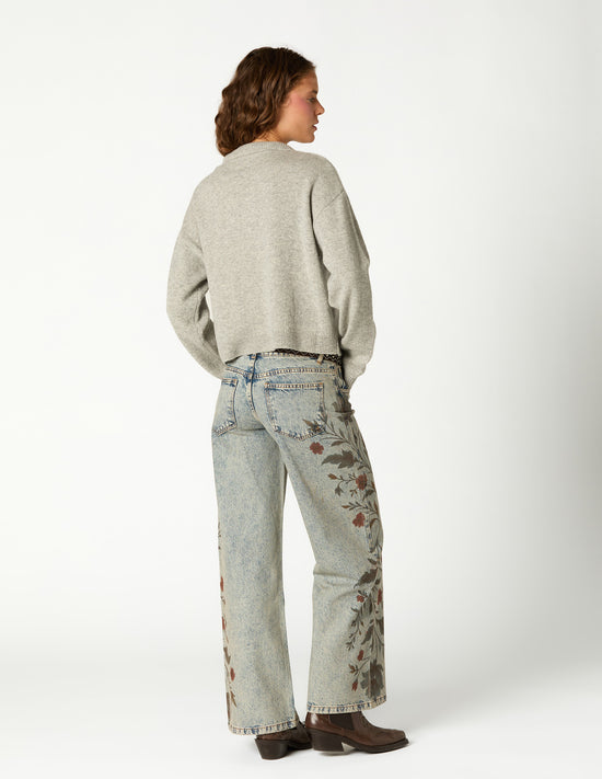 PANTALÓN DENIM AZUL PRINT