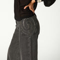 ANTHRACITE PAISLEY DENIM PANTS