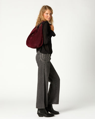 ANTHRACITE PAISLEY DENIM PANTS