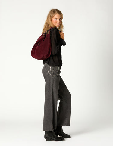 ANTHRACITE PAISLEY DENIM PANTS