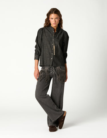 PANTALON FLECOS DENIM ANTRACITA