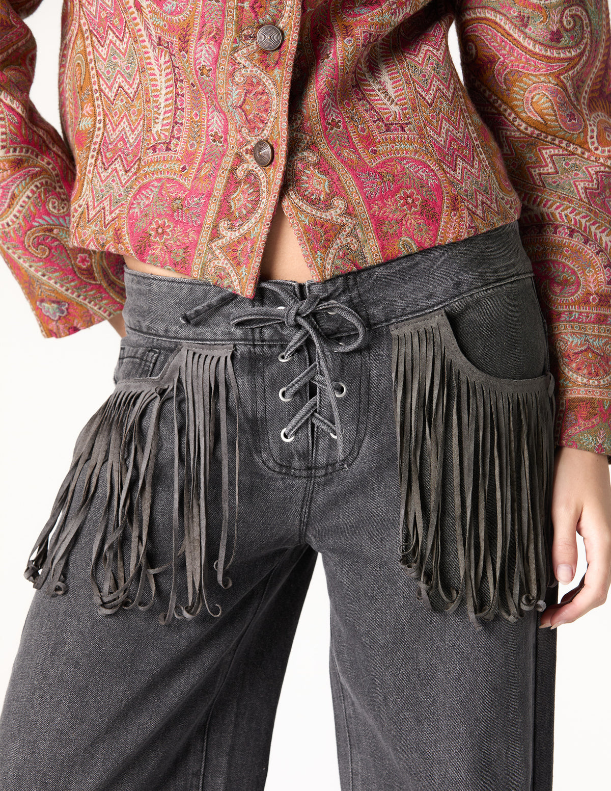 PANTALON FLECOS DENIM ANTRACITA