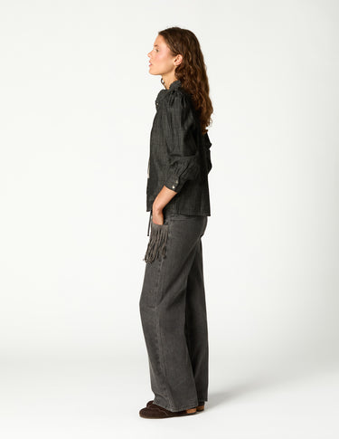 PANTALON FLECOS DENIM ANTRACITA