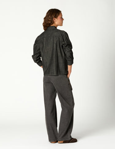 PANTALON FLECOS DENIM ANTRACITA