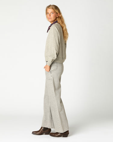 PANTALÓN DENIM TIRO ALTO GRIS CLARO
