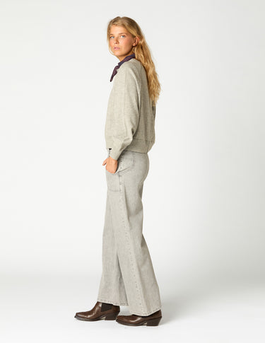 PANTALÓN DENIM TIRO ALTO GRIS CLARO