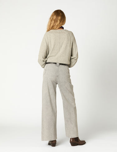 PANTALÓN DENIM TIRO ALTO GRIS CLARO