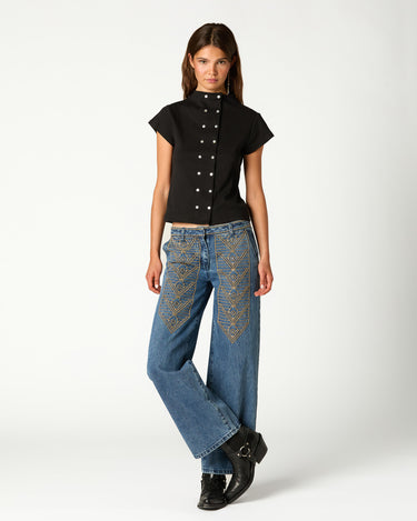 PANTALON BORDADO DENIM AZUL