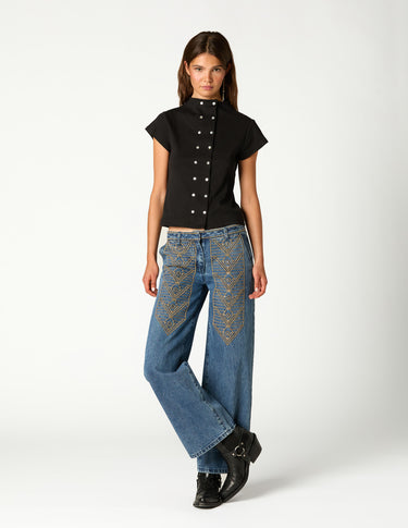 PANTALON BORDADO DENIM AZUL