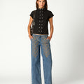 PANTALON BORDADO DENIM AZUL