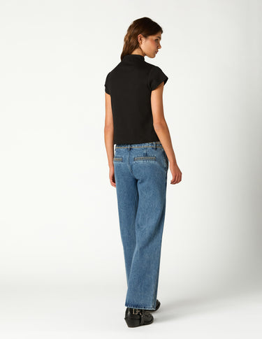 PANTALON BORDADO DENIM AZUL