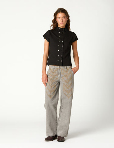 PANTALON BORDADO DENIM GRIS