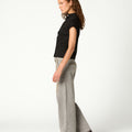 EMBROIDERED GREY DENIM TROUSERS