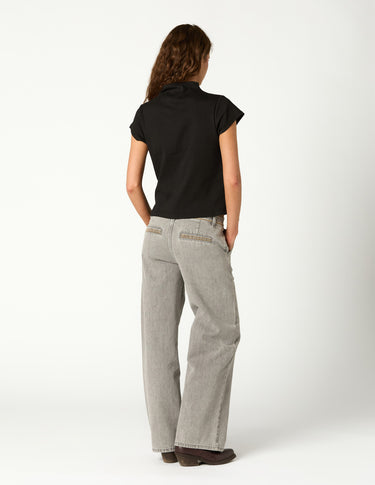 PANTALON BORDADO DENIM GRIS