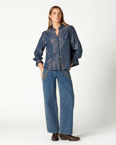 PANTALON CANESU BORDADO BLUE