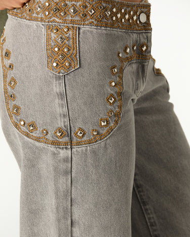 PANTALON CANESU BORDADO GREY