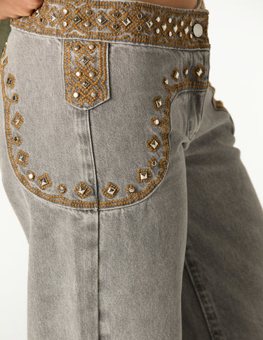 PANTALON CANESU BORDADO GREY