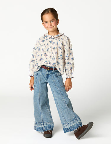 PANTALÓN DENIM DESFLECADO AZUL