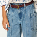 PANTALÓN DENIM DESFLECADO AZUL