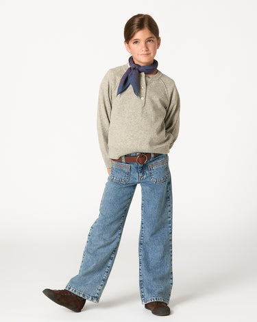 BLUE TROUSERS WITH POCKET DETAIL