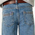 BLUE TROUSERS WITH POCKET DETAIL