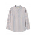 MAO COLLAR SHIRT BLUE/RED STRIPE