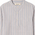 MAO COLLAR SHIRT BLUE/RED STRIPE