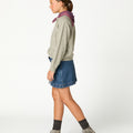 BLUE DENIM BUTTON SKIRT