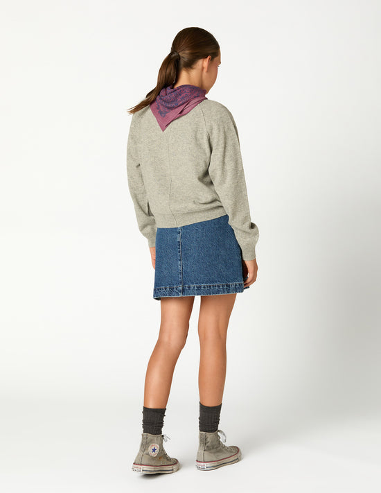 FALDA DENIM AZUL BOTONES