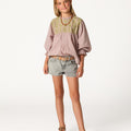 SHORT STUDDED MINI SKIRT GREY
