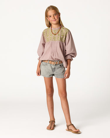 SHORT STUDDED MINI SKIRT GREY